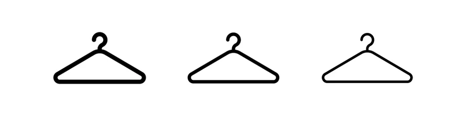 Fotobehang Shop hanger icon set. Hook sale logo. Coat rack illustration in vector flat © iProPav