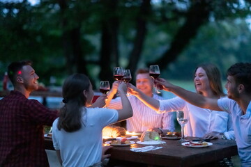 french dinner party on summer