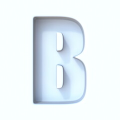 White hole shadow font Letter B 3D