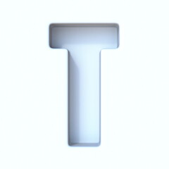 White hole shadow font Letter T 3D