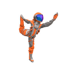Fototapeta premium astronaut girl doing standing bow