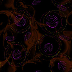 abstract pattern on black background - smoke and circles