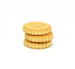 Ring biscuits pile isolated on a white background.