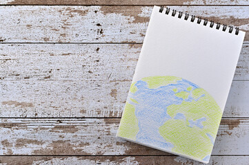 There is a sketch book with 