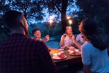 french dinner party on summer