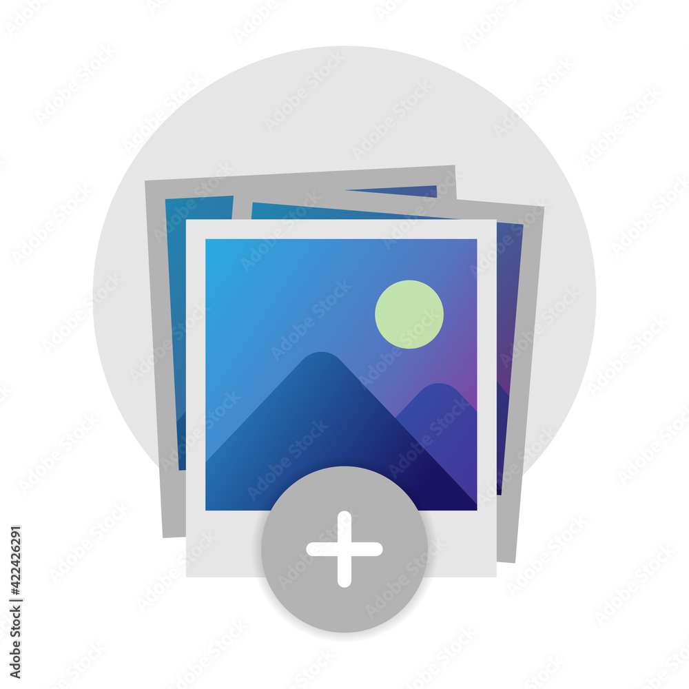 Poster upload or add a picture concept illustration flat design vector eps10. modern graphic element for la
