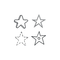 Stars doodle collection. Set of hand drawn stars. Scribble illustrations.