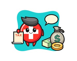 Character cartoon of switzerland as a accountant
