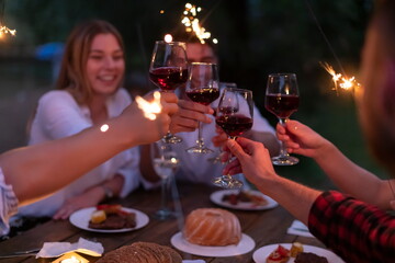french dinner party on summer