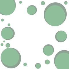 Abstract background. Green circles on white background