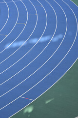 Track of athletic field with nobody