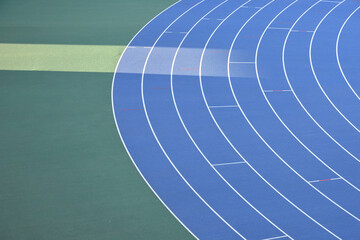 Track of athletic field with nobody