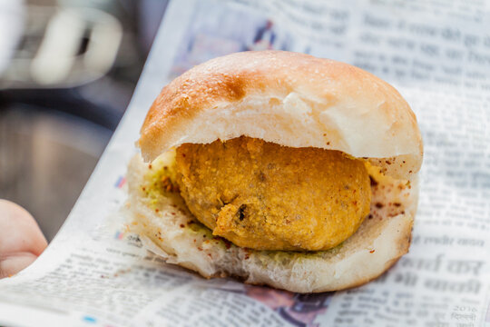 Vada Pav - Street Food In Udaipur, Rajasthan State, India