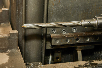 Steel die machine in metal factory