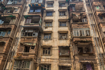 Dilapidated apartment building in Chongqing, China