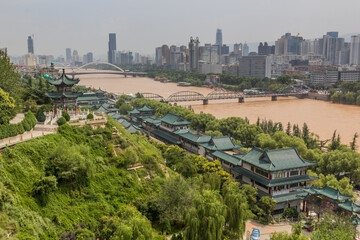 Fototapeta na wymiar Yellow river (Huang He) in Lanzhou, Gansu Province, China