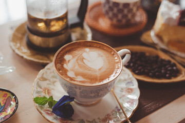 cup of coffee and beans