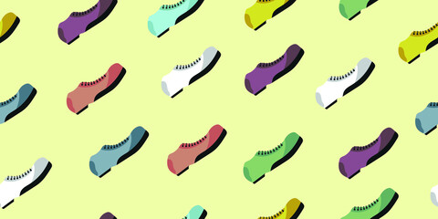 background with interesting colorful shoes