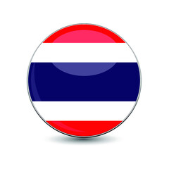 Thailand country button icon in flat style. Eps 10 vector illustration.