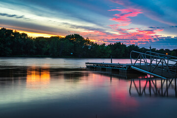 sunset over the river