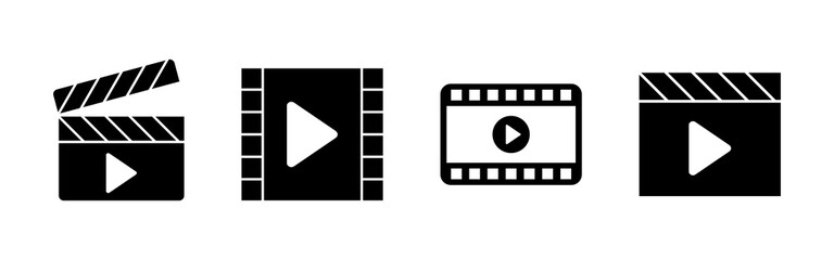 Video icon set. video camera icon vector. movie sign. cinema