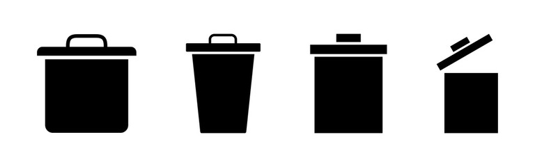Trash icon set. trash can icon. delete icon vector. garbage