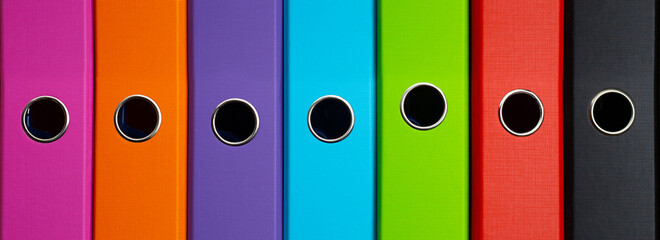 Colorful business document or office folders