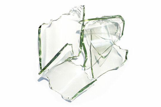 Glass shards isolated on white