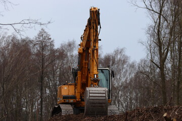 Fototapeta na wymiar excavator at work in the forest
