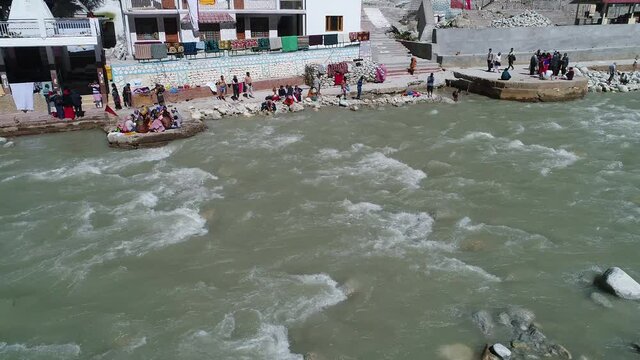 Village de Gangotri dans l'&Eacute;tat de l'Uttarakhand en Inde vue du ciel