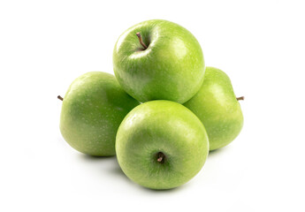 Fresh Green apples isolated on white background.