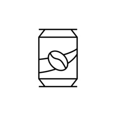 Coffee cans icon in flat black line style, isolated on white 