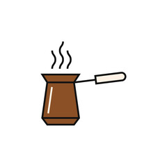 turkish coffee pot icon in color icon, isolated on white background 