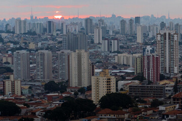 São Paulo City Metropolis Brazil Sunset Sunshine