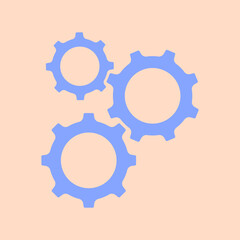 Three gear icon. Gear vector icon in flat style. Vector concept icon of repair, fix, refurbishment. Vector illustration.