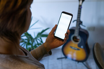 woman using a cell phone.