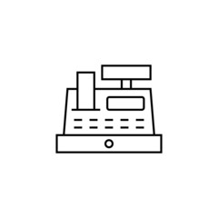 payment icon  in flat black line style, isolated on white 