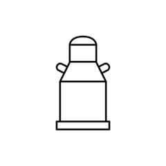 milk tank icon  in flat black line style, isolated on white 