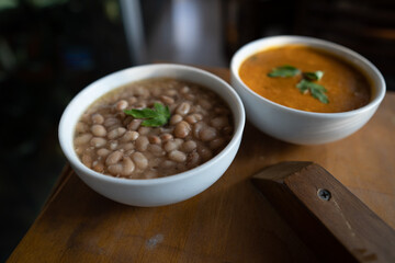 Bowl of beans, brazilian food. Brown