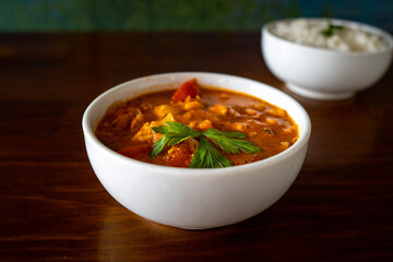 food bowls: rice, seafood, shrimp, beans, chips - side dishes