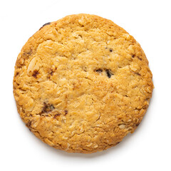 Cookie isolated on white blackground. Top view