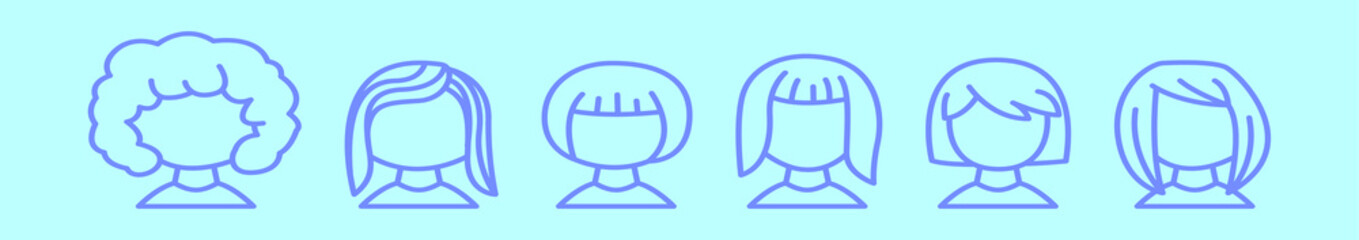 set of avatar cartoon icon design template with various models. vector illustration isolated on blue background