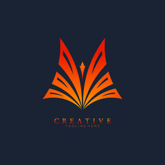 Orange of Butterfly wings logo template, symbol of luxury