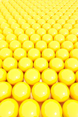 3d render of abstract yellow spheres ball , abstract composition background