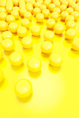 3d render of abstract yellow spheres ball , abstract composition background