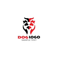 Dog face icon logo design isolated