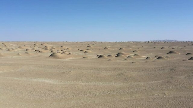 beautiful wind erosion terrain landscape, aerial video of the yardang landform in tsaidam basin, qinghai province, China.