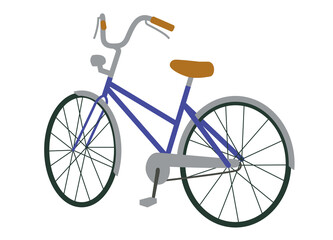 Bicycle with blue and silver frame