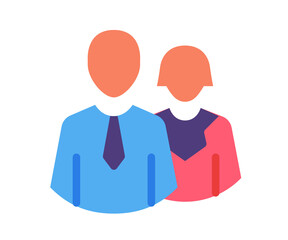 team couple consultant single isolated icon with flat style