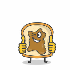 cute toast character vector design template illustration